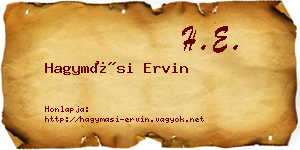 Hagymási Ervin névjegykártya