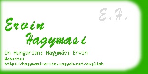 ervin hagymasi business card